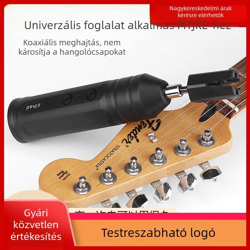 Elektromos húrrögzítő tekerő és húrcsere eszköz automatikus tekeréssel – kiegészítők elektromos, akusztikus, basszusgitárhoz és ukulele-hez