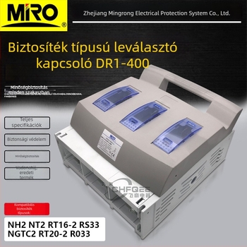 MingRong biztosítóbázis DR1-400 H1, 1P/3P szigetelő kapcsoló