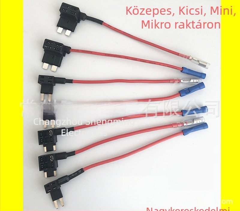 Gépjármű biztosíték tartó, behelyezhető, univerzális méretek: nagy, közepes, kicsi