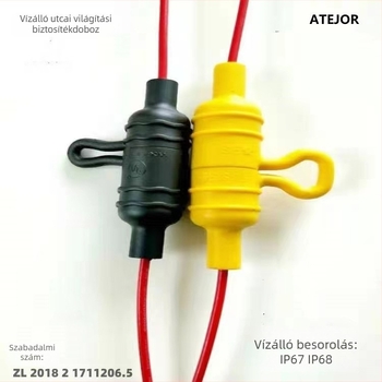 IP67 vízálló LED utcai lámpa — biztosítótartó és biztosítékdoboz autóhálózathoz, kültéri világítás, 6x30