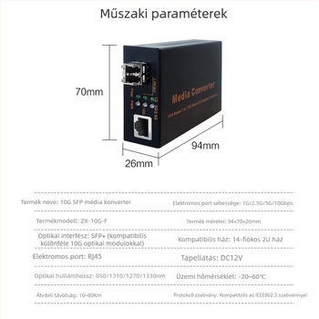 Boliyang 10G optikai transzceiver, SFP+ LC interfész, nagy sebességű továbbítás