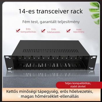 2U-s 14‑helyes optikai transzceiver tápegységállvány