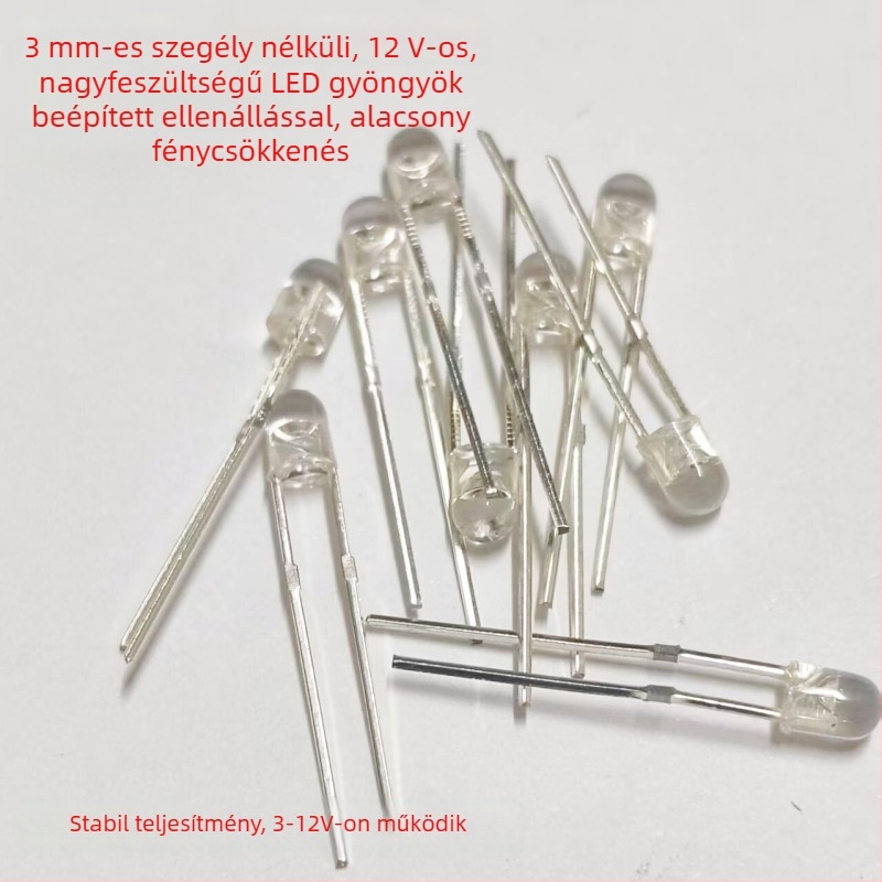 Nagyfeszültségű LED-chipek 12V, kék, fehér, piros, zöld, beépített ellenállásokkal, stabil teljesítmény, nagy fényerő