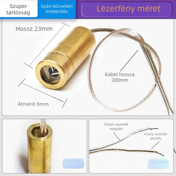 3V keresztirányú lézerfej, piros fény 650 nm, 5 mW dióda, vízszintes pozicionáló lézermodul vonaljelöléshez