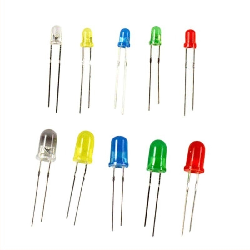 Dobozos LED gyöngy készlet, 3mm/5mm, nagy fényerő, egyszínű színek: piros, sárga, kék, zöld, fehér