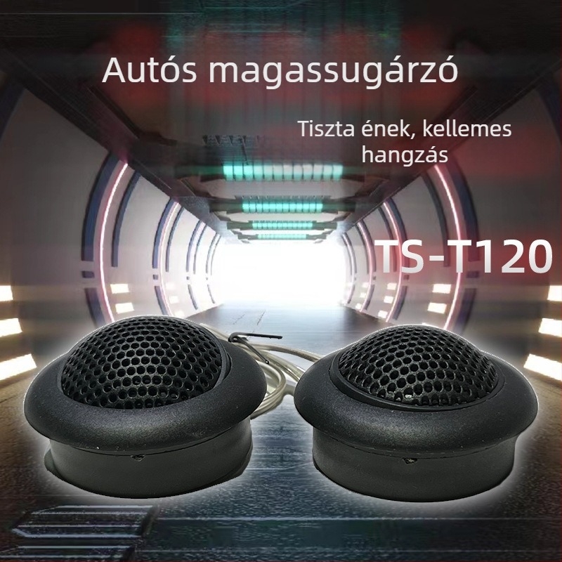 TS-T120 autóhangkeltő, magas frekvenciájú hangszóró, univerzális autóhangrendszerhez, 12-24V, 4Ω, 10W, 89dB, 5kHz-20kHz