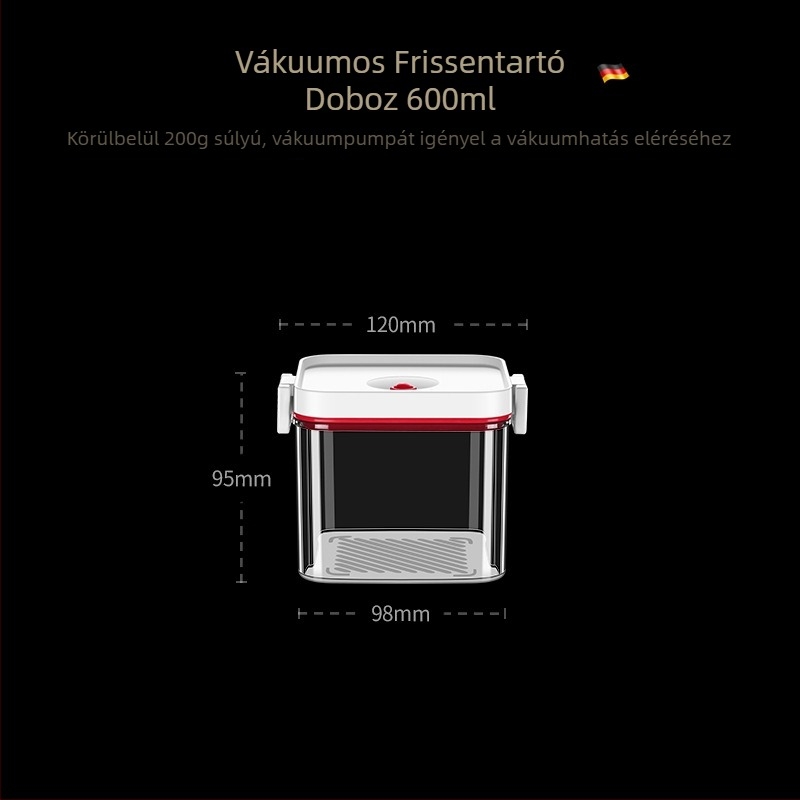 Elektronikus, átlátszó vákuumzáró tároló doboz gyümölcsök, gabonák, liszt és rizs számára