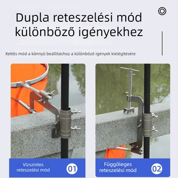 Úszó horgászplatform pontonnal és ernyő-tartóval