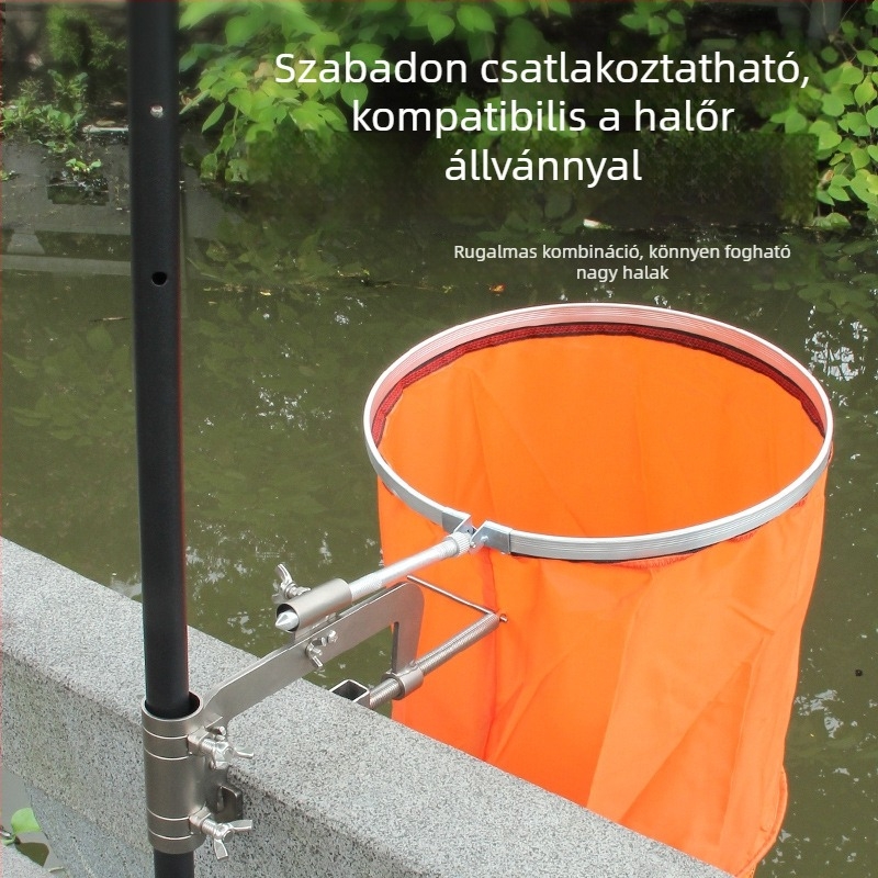 Úszó horgászplatform pontonnal és ernyő-tartóval