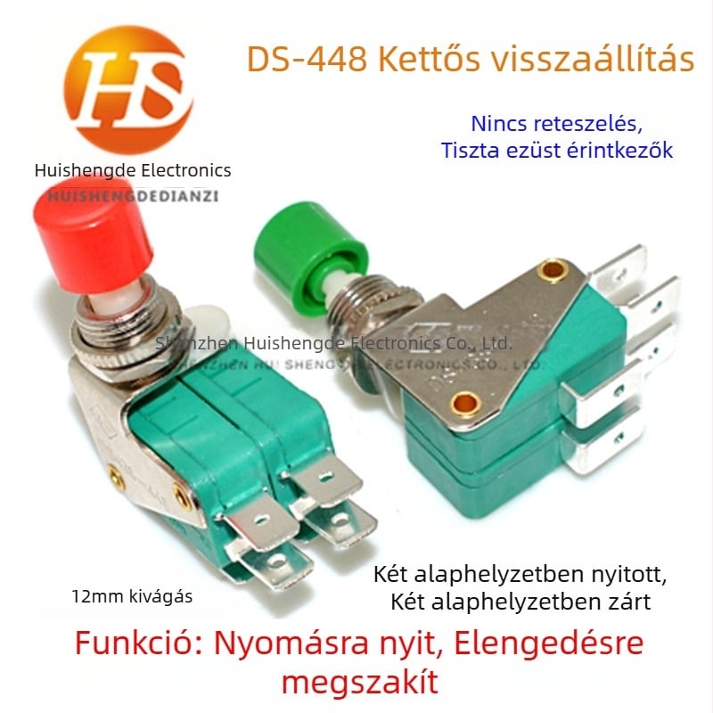 DS438-448 kettős kapcsoló, mikrokapcsoló, határkapcsoló, 12 mm-es push-button kapcsoló KW3-103