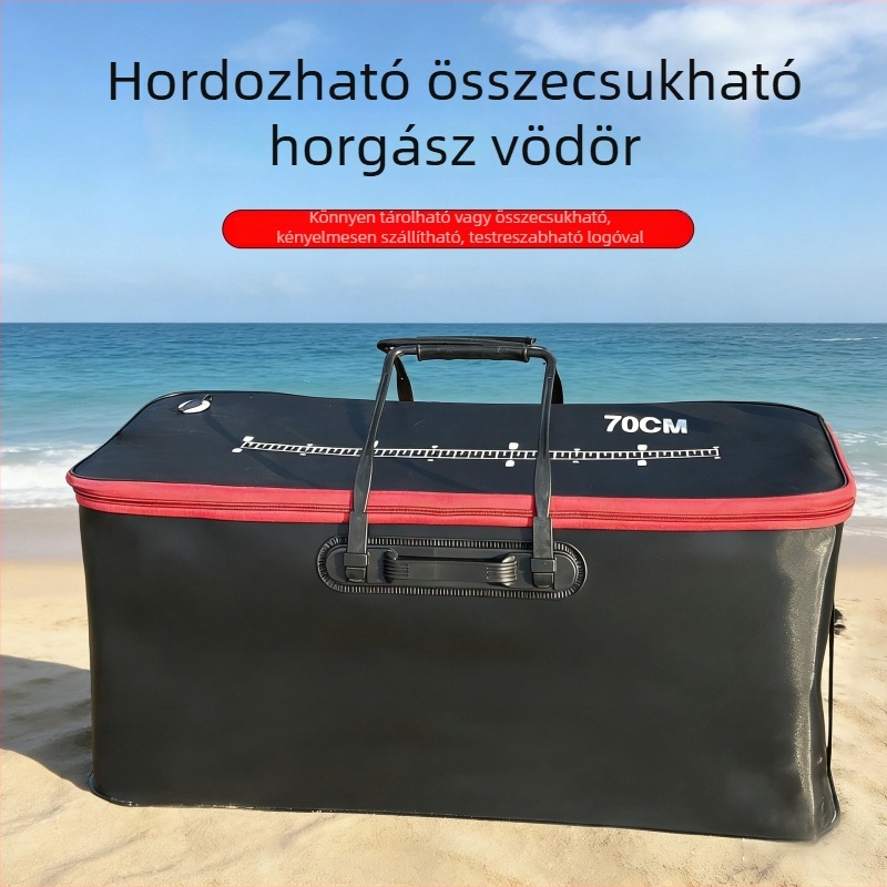 Összecsukható hordozható halas vödör fogantyúval – többfunkciós halászati doboz kültéri használatra