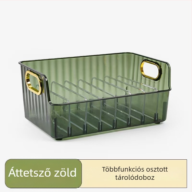 Konyhai fűszertároló doboz több rekesszel és integrált tálcával