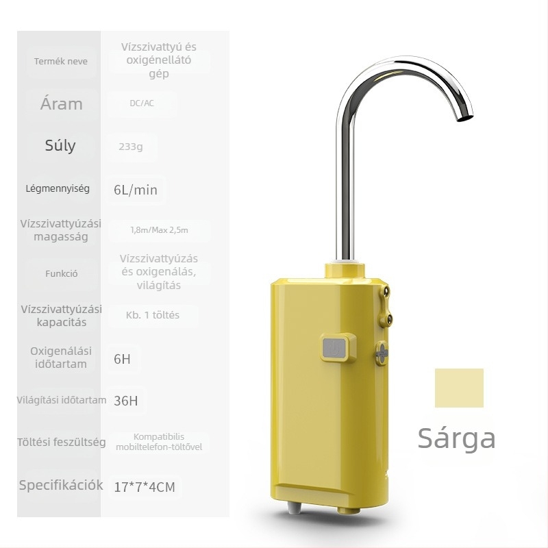 Intelligens érzékelő vízvételi készülék horgászathoz és elektromos pumpa, kültéri használatra, vízszívó készülék aeratorral a horgászdobozhoz, kézmosó eszköz, horgászfelszerelés