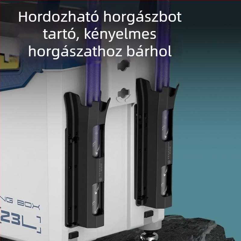 Kemping függőleges bottartó, horgász doboz, csalihordó doboz, univerzális bottartó és tárolócső
