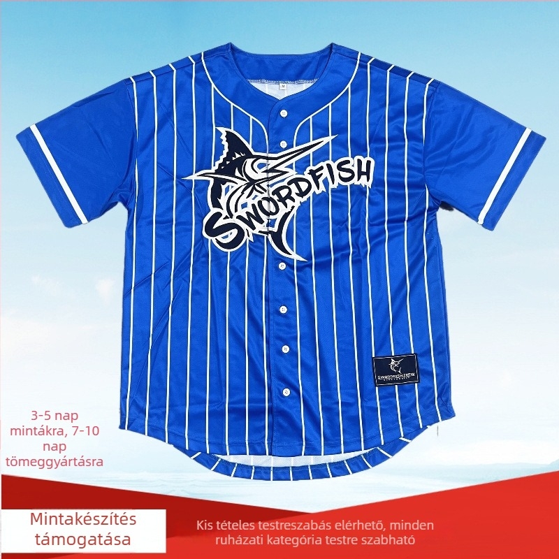 Személyre szabott koreai stílusú hip-hop uniszex baseball felső csíkokkal, utcai tánchoz, rövid ujjú
