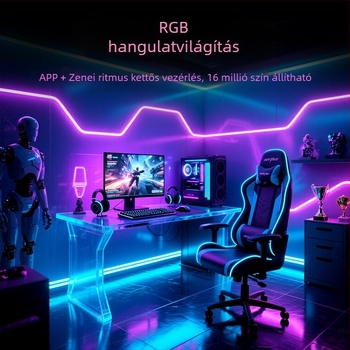 USB-s RGB LED szalag szett játék háttérvilágításhoz, 5V alacsony feszültség, 5050 RGB LED-ek, alkalmazásvezérlés