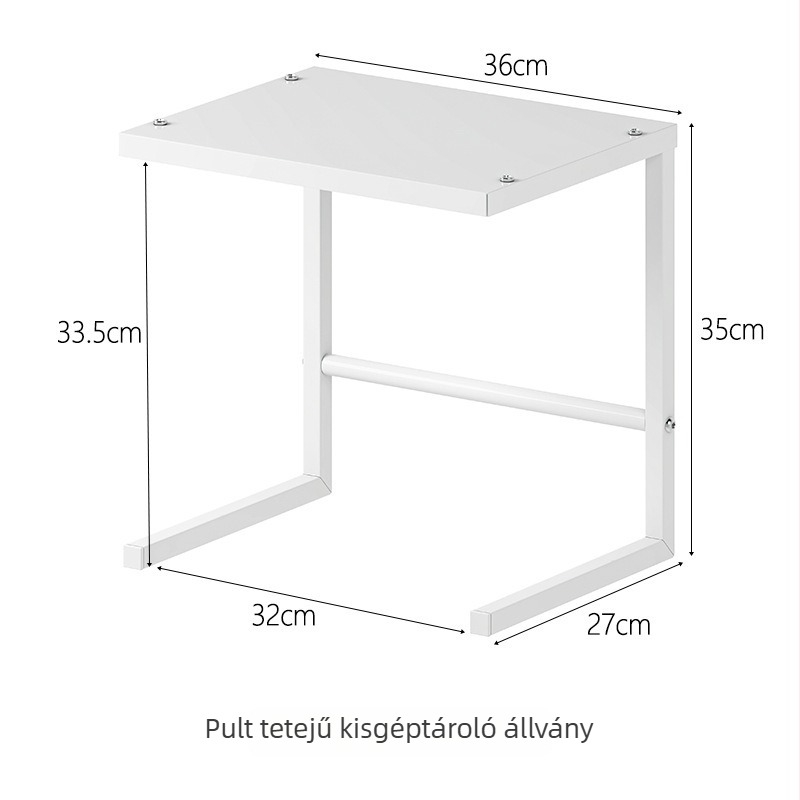 Két szintes konyhai pulttároló állvány kis konyhai készülékekhez, például szójatej-készítő, mixer, kávés poharak, rizsfőző és elektromos vízforraló