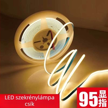 COB LED öntapadós fénycsík szekrényekhez és bemutatófalakhoz, nagy fényerő, beltéri világítás, 24V, 10W, CRI >95, 120° fénysugár