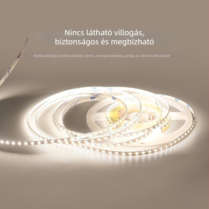 12V LED-szalag 2835, 120 LED, 5 mm széles, öntapadós, mennyezet- és pultvilágítás, nagy fényerő
