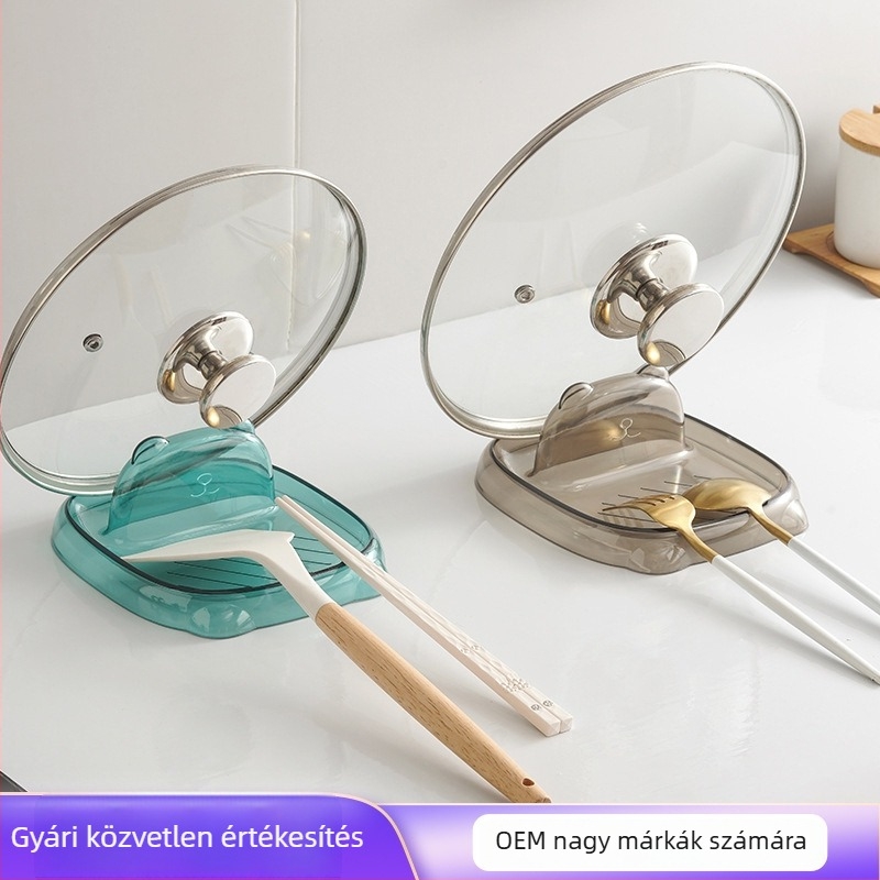 Minden egyben konyhai szervező: fedő- és spatula tartó, vágódeszka tartó