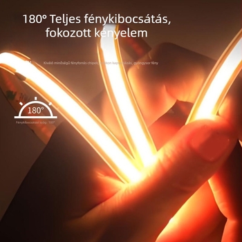 COB LED-szalag, bárhol vágható, alacsony feszültségű, egyszínű, dimmelhető, rugalmas, 12V/24V, szélesség 5 mm vagy 8 mm