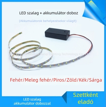 3V3528 elemtartó kapcsolóval és LED-szalaggal modellekhez, játékokhoz, ruhákhoz és színpadi előadásokhoz