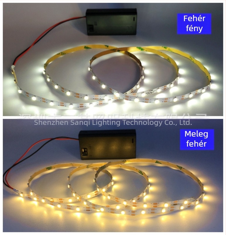3V3528 elemtartó kapcsolóval és LED-szalaggal modellekhez, játékokhoz, ruhákhoz és színpadi előadásokhoz