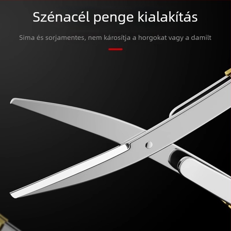 Rozsdamentes acél horgászolló, összecsukható, többfunkciós, kompakt felszerelés a horgászati készlethez, PE- és ólomvonalhoz