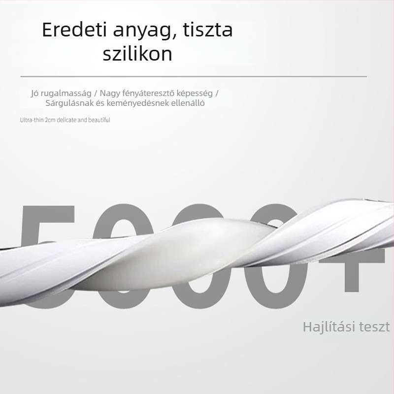 Rugalmas szilikon LED-szalag fedőlemez, beépített lineáris fénycsatornával, ívelt profilú