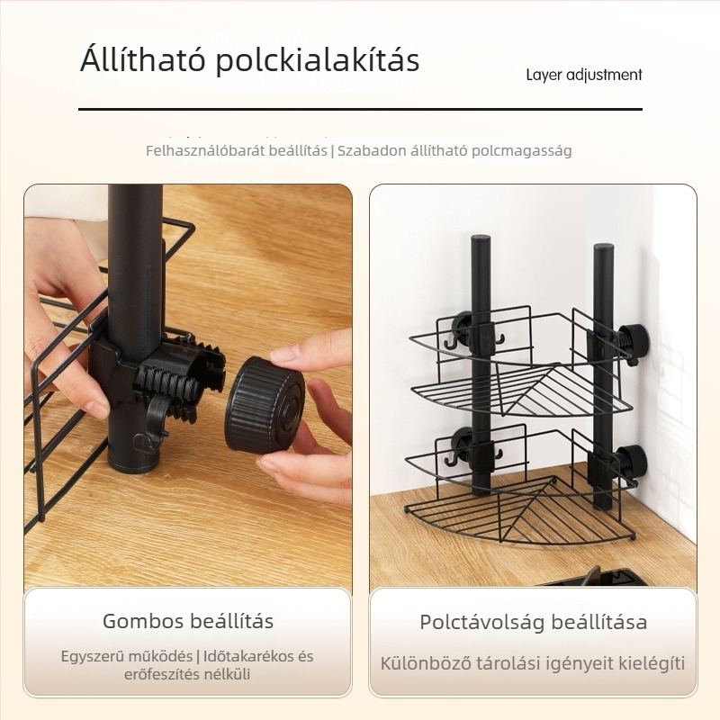 Félkör alakú konyhai fűszertartó, megerősített szénacélból, otthoni használatra