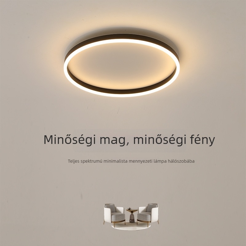 Kerek LED mennyezeti lámpa, minimalistikus modern stílus, teljes spektrumú szemvédelmet biztosítva, hálószoba és dolgozószobába