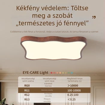 Nappali plafonlámpa tömörfából, felhő alakú, vintage stílus, letisztult és kreatív, téglalap alakú LED mennyezeti lámpa