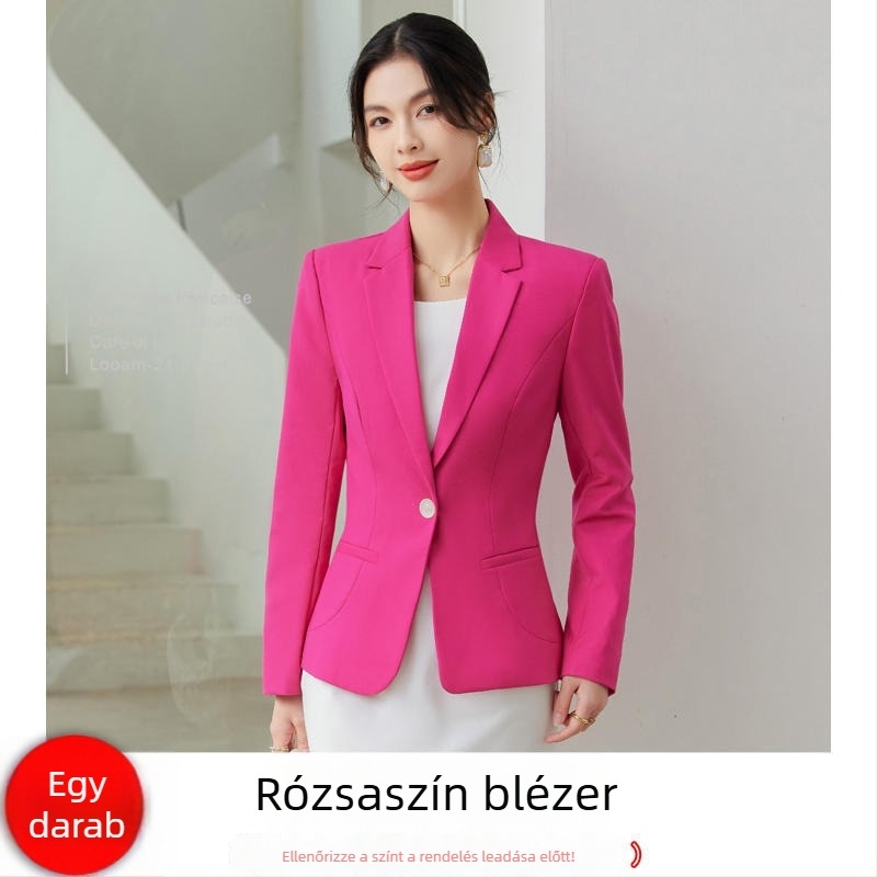 Női karcsúsított hosszú ujjú kosztümkabát koreai stílusban, professzionális és sokoldalú