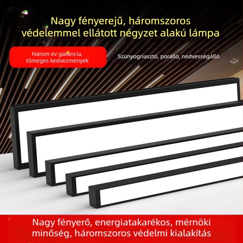LED lineáris függesztett lámpa, négyzetes profilú, irodák és osztálytermek számára