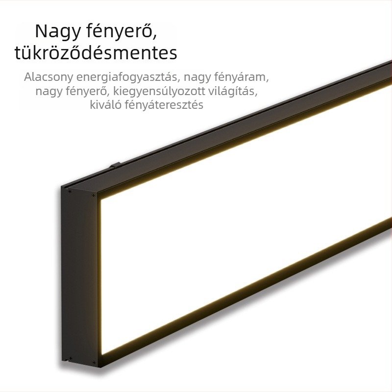LED lineáris függesztett lámpa, négyzetes profilú, irodák és osztálytermek számára