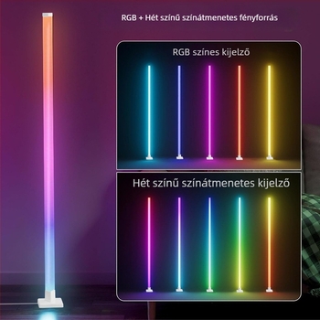 RGB intelligens állólámpa hangulatvilágításhoz zenés ritmusérzékelővel, ideális videojátékos szobába és hálószobába