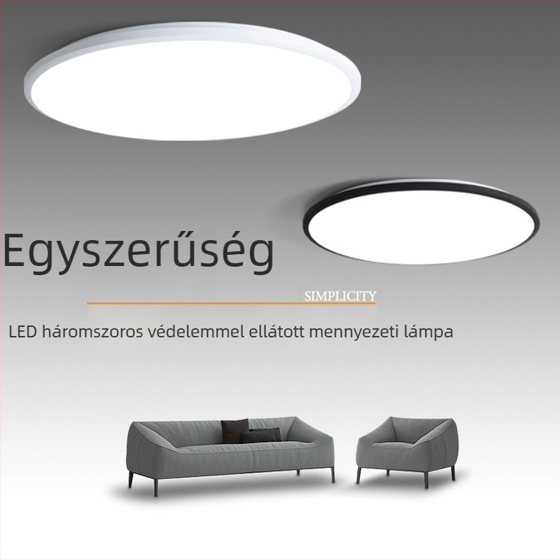 Minimalista ultra vékony LED mennyezeti lámpa háromvédelmi funkcióval, skandináv stílusban, balkonnak, folyosónak és hálószobának