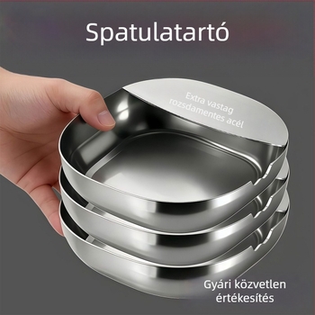 Megvastított rozsdamentes acél kanál- és spatulátartó állvány, ellenálló a magas hőmérsékletnek, konyhai asztali szervező