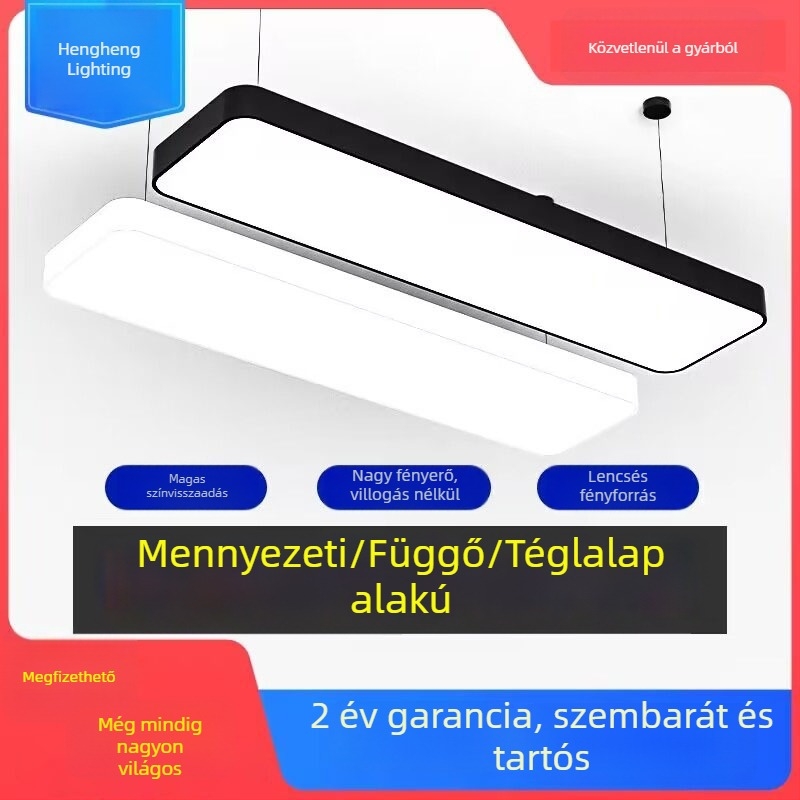 LED mennyezeti hosszú sávvilágító lámpa, irodába, szalonba, osztályterembe és edzőterembe