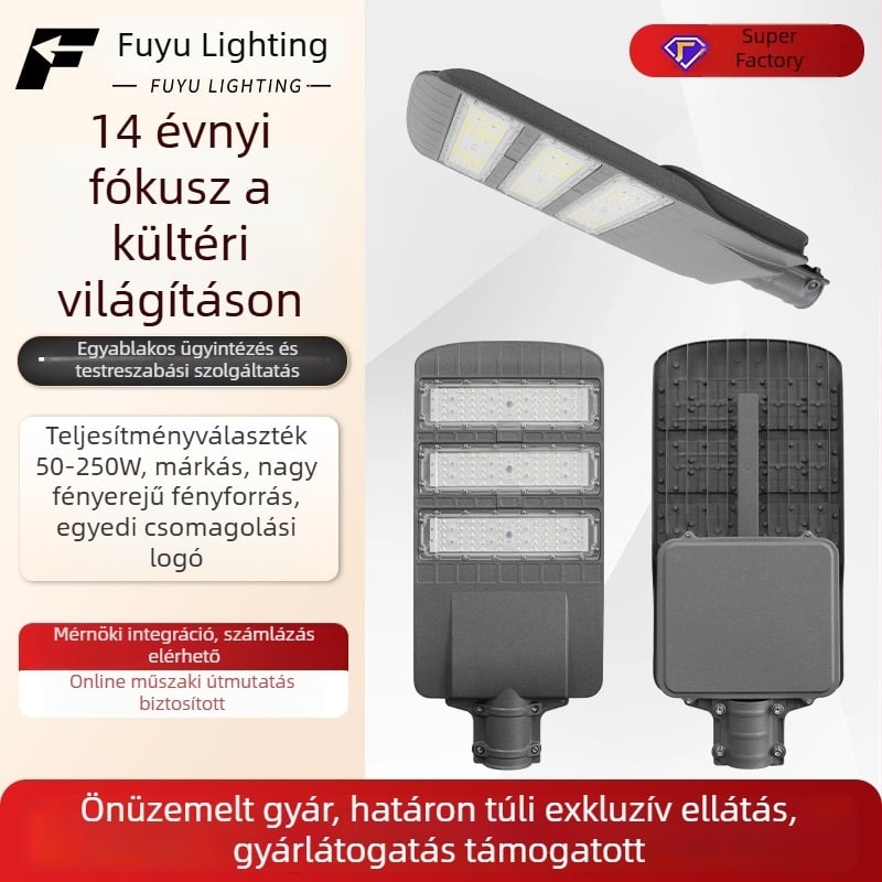LED öntött alumínium utcai lámpa, városi utakhoz, kültéri vízálló közvilágítás, 50W–250W