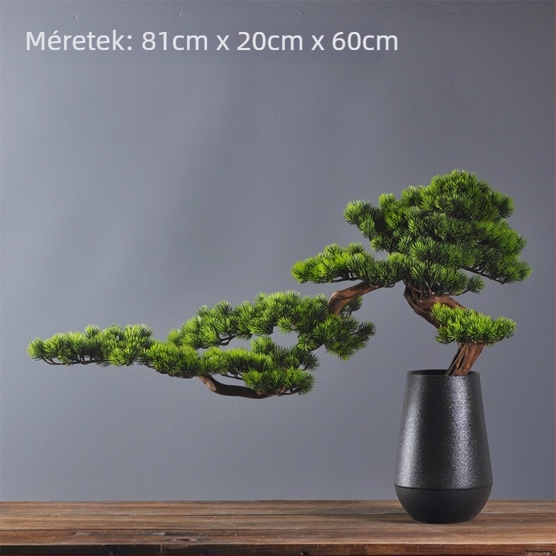 Fából készült üdvözlő bonsai gyökérfaragással – bejárathoz való dekoráció