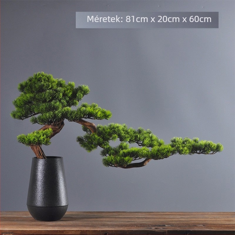 Fából készült üdvözlő bonsai gyökérfaragással – bejárathoz való dekoráció