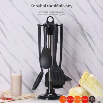 Forgó spatulátartó a pulton – konyhai eszközök tárolása kanalakkal és spatulákkal