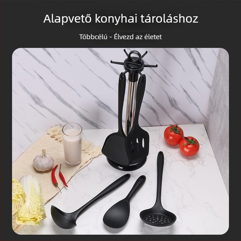 Forgó spatulátartó a pulton – konyhai eszközök tárolása kanalakkal és spatulákkal