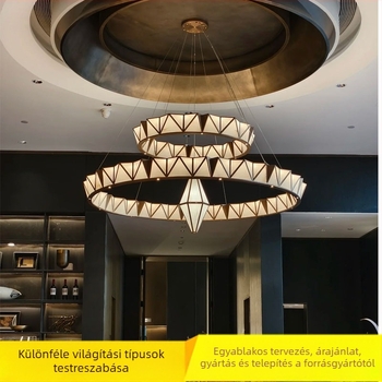 Márványból készült többfejű függőlámpa éttermekhez és szállodákhoz – LED világítás, modern minimalist stílus
