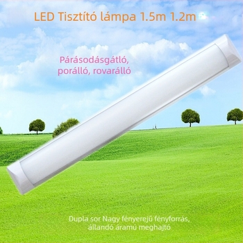 LED háromvédett tisztító lámpa tartóval, por- és nedvességálló, irodába és műhelybe, alacsony feszültségű DC12-36V, T8 fénycső, 1,2 m