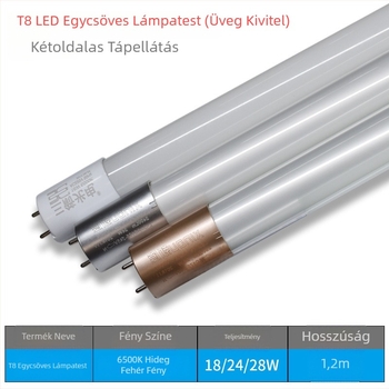 LED T8 cső, egy- és kétoldali táplálás, hosszú fénycső 1,2 m, 18W, 20W, 36W, 40W