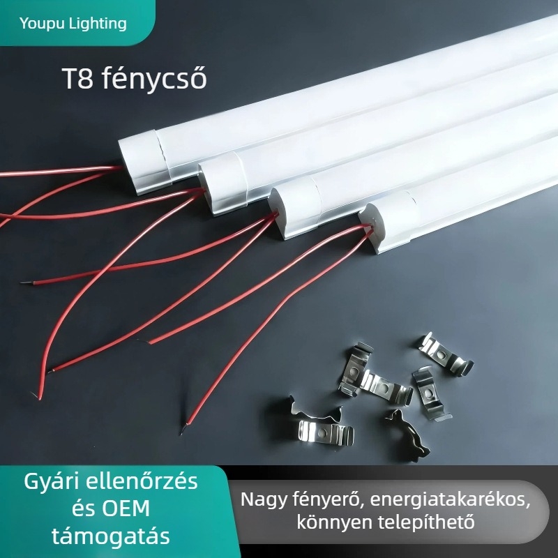 T8 integrált LED cső, 1.2 m, energiatakarékos, műanyag burkolat, nem szabályozható a fényerő
