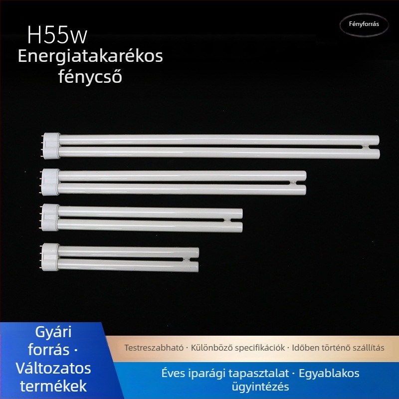 55W H-típusú energiatakarékos fénycső, nappali világítás, egyes végű vagy kettős végű cső, három alapszínű fluoreszcens lámpa