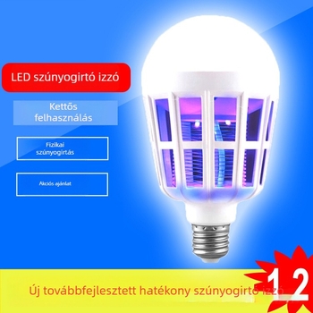 LED szúnyogirtó izzó – kettős funkciójú világítás és elektromos sokk, E27 foglalat, IP44, 5730 LED